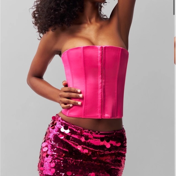 Danielle Guizio Tops - Danielle Guizo Satin Corset Top